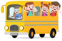 Счастливые милые дети едут на автобусе в школу | Премиум векторы